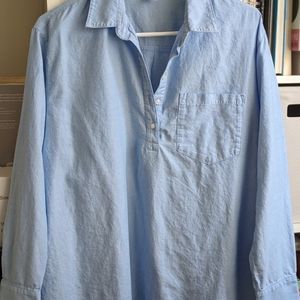 Maternity Oxford Boyfriend Popover Shirt